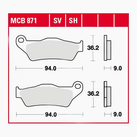 TRW Lucas Bremsbeläge Sintermetall Street MCB871SV 94x36,2x9mm TRW Lucas Bremsbeläge Sintermetall Street MCB871SV 94x36,2x9mm von TRW Lucas