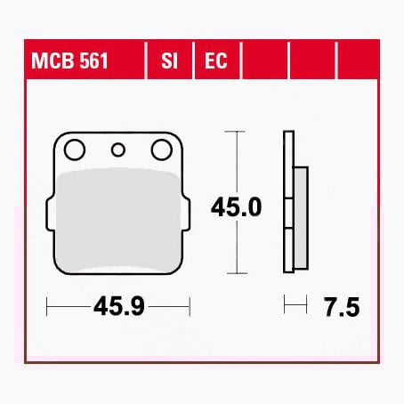 TRW Lucas Bremsbeläge organisch ECO MCB561EC 45,9x45x7,5mm TRW Lucas Bremsbeläge organisch ECO MCB561EC 45,9x45x7,5mm von TRW Lucas