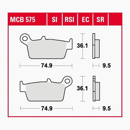 TRW Lucas Bremsbeläge organisch ECO MCB575EC 74,9x36,1x9,5 mm TRW Lucas Bremsbeläge organisch ECO MCB575EC 74,9x36,1x9,5 mm von TRW Lucas