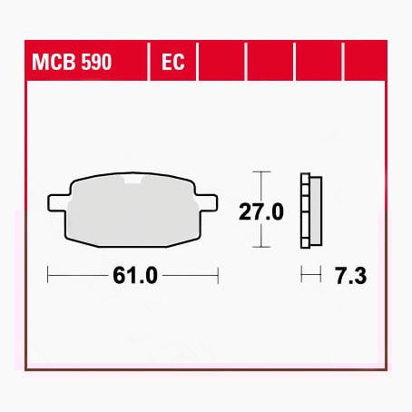 TRW Lucas Bremsbeläge organisch ECO MCB590EC 61x27x7,3mm TRW Lucas Bremsbeläge organisch ECO MCB590EC 61x27x7,3mm von TRW Lucas