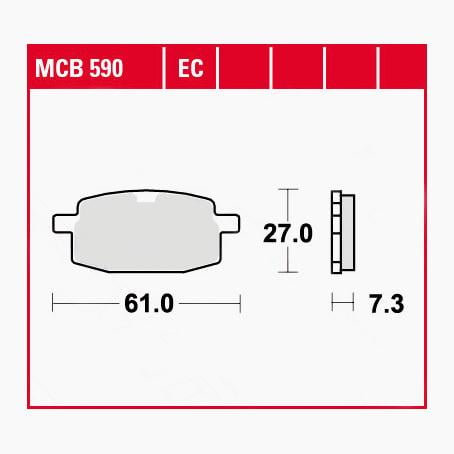 TRW Lucas Bremsbeläge organisch ECO MCB590EC 61x27x7,3mm von TRW Lucas