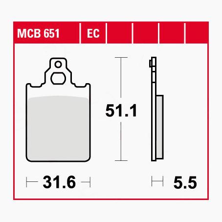 TRW Lucas Bremsbeläge organisch ECO MCB651EC 31,6x51,1x5,5mm TRW Lucas Bremsbeläge organisch ECO MCB651EC 31,6x51,1x5,5mm von TRW Lucas