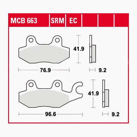 TRW Lucas Bremsbeläge organisch ECO MCB663EC 76,9/96,6x41,9x9,2mm TRW Lucas Bremsbeläge organisch ECO MCB663EC 76,9/96,6x41,9x9,2mm von TRW Lucas