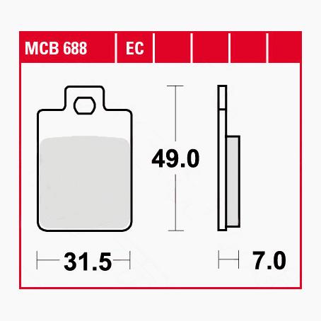 TRW Lucas Bremsbeläge organisch ECO MCB688EC 31,5x49x7mm TRW Lucas Bremsbeläge organisch ECO MCB688EC 31,5x49x7mm von TRW Lucas