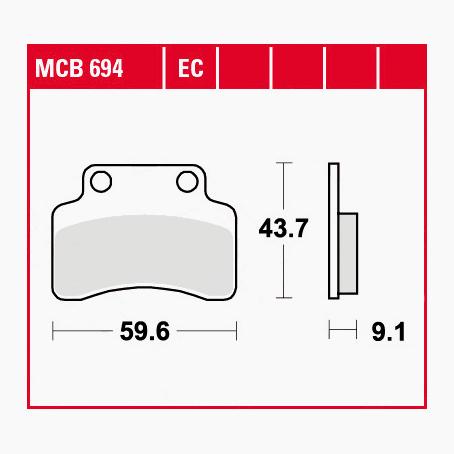 TRW Lucas Bremsbeläge organisch ECO MCB694EC 59,6x43,7x9,1mm TRW Lucas Bremsbeläge organisch ECO MCB694EC 59,6x43,7x9,1mm von TRW Lucas