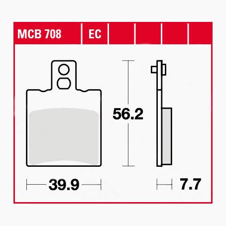 TRW Lucas Bremsbeläge organisch ECO MCB708EC 39,9x56,2x7,7mm TRW Lucas Bremsbeläge organisch ECO MCB708EC 39,9x56,2x7,7mm von TRW Lucas