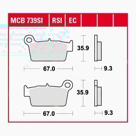 TRW Lucas Bremsbeläge organisch ECO MCB739EC 67x35,9x9,3mm TRW Lucas Bremsbeläge organisch ECO MCB739EC 67x35,9x9,3mm von TRW Lucas