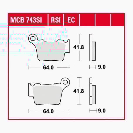 TRW Lucas Bremsbeläge organisch ECO MCB743EC 64x41,8x9mm TRW Lucas Bremsbeläge organisch ECO MCB743EC 64x41,8x9mm von TRW Lucas