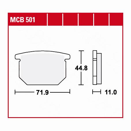 TRW Lucas Bremsbeläge organisch MCB501 71,9x44,8x11mm TRW Lucas Bremsbeläge organisch MCB501 71,9x44,8x11mm von TRW Lucas