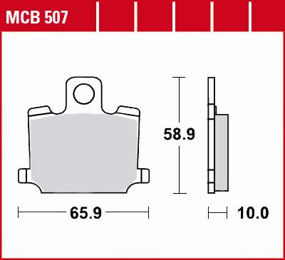TRW Lucas Bremsbeläge organisch MCB507 65,9x58,9x10mm TRW Lucas Bremsbeläge organisch MCB507 65,9x58,9x10mm von TRW Lucas