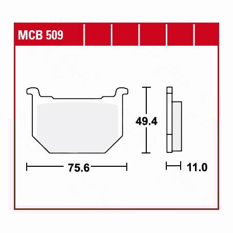 TRW Lucas Bremsbeläge organisch MCB509 75,6x49,4x11mm TRW Lucas Bremsbeläge organisch MCB509 75,6x49,4x11mm von TRW Lucas