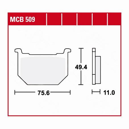 TRW Lucas Bremsbeläge organisch MCB509  75,6x49,4x11mm von TRW Lucas