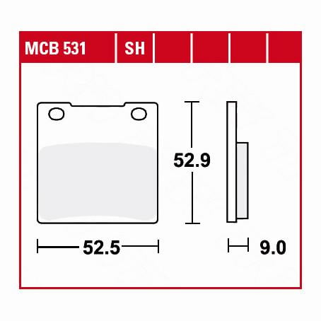 TRW Lucas Bremsbeläge organisch MCB531  52,5x52,9x9mm von TRW Lucas