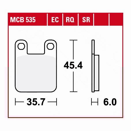 TRW Lucas Bremsbeläge organisch MCB535 35,7x45,4x6mm TRW Lucas Bremsbeläge organisch MCB535 35,7x45,4x6mm von TRW Lucas