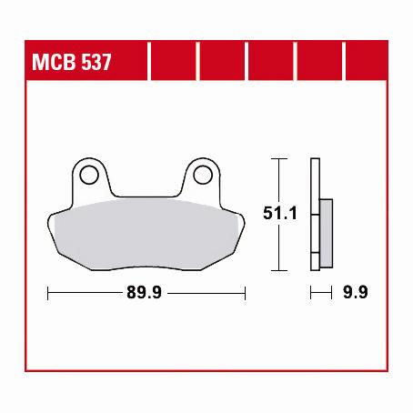 TRW Lucas Bremsbeläge organisch MCB537 89,9x51,1x9,9mm TRW Lucas Bremsbeläge organisch MCB537 89,9x51,1x9,9mm von TRW Lucas