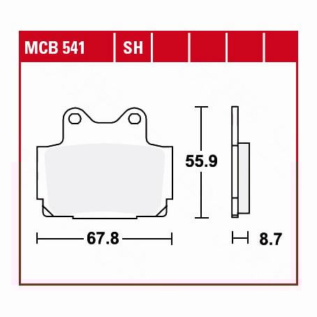 TRW Lucas Bremsbeläge organisch MCB541 67,8x55,9x8,7mm TRW Lucas Bremsbeläge organisch MCB541 67,8x55,9x8,7mm von TRW Lucas