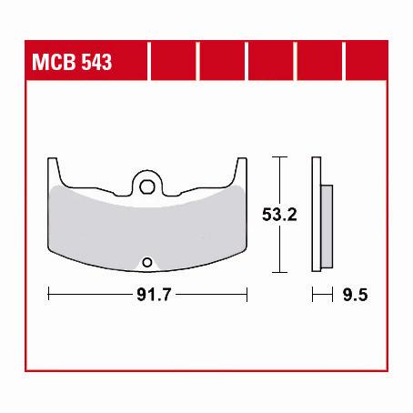 TRW Lucas Bremsbeläge organisch MCB543 91,7x53,2x9,5mm TRW Lucas Bremsbeläge organisch MCB543 91,7x53,2x9,5mm von TRW Lucas