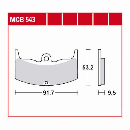 TRW Lucas Bremsbeläge organisch MCB543  91,7x53,2x9,5mm von TRW Lucas