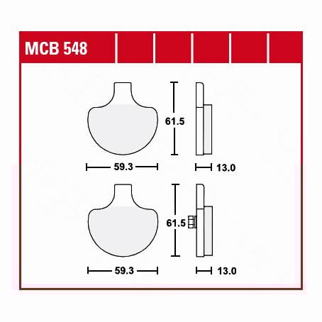TRW Lucas Bremsbeläge organisch MCB548 59,3x61,5x13mm TRW Lucas Bremsbeläge organisch MCB548 59,3x61,5x13mm von TRW Lucas