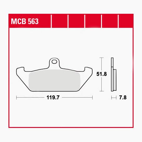 TRW Lucas Bremsbeläge organisch MCB563 119,7x51,8x7,8mm TRW Lucas Bremsbeläge organisch MCB563 119,7x51,8x7,8mm von TRW Lucas