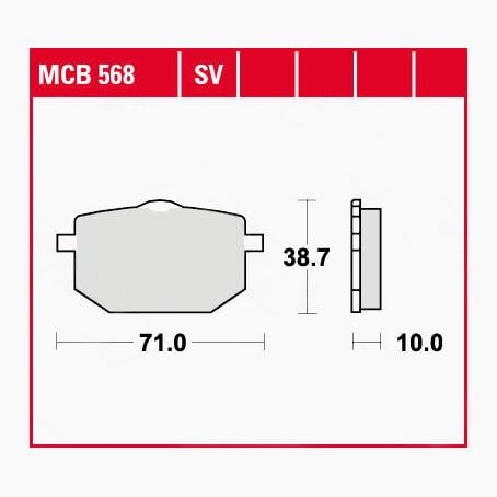 TRW Lucas Bremsbeläge organisch MCB568  71x38,7x10mm von TRW Lucas