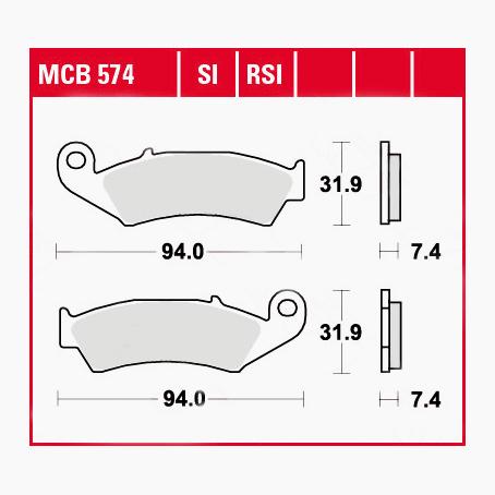 TRW Lucas Bremsbeläge organisch MCB574 94x31,9x7,4mm TRW Lucas Bremsbeläge organisch MCB574 94x31,9x7,4mm von TRW Lucas