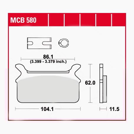 TRW Lucas Bremsbeläge organisch MCB580 104,1x62x11,5mm TRW Lucas Bremsbeläge organisch MCB580 104,1x62x11,5mm von TRW Lucas