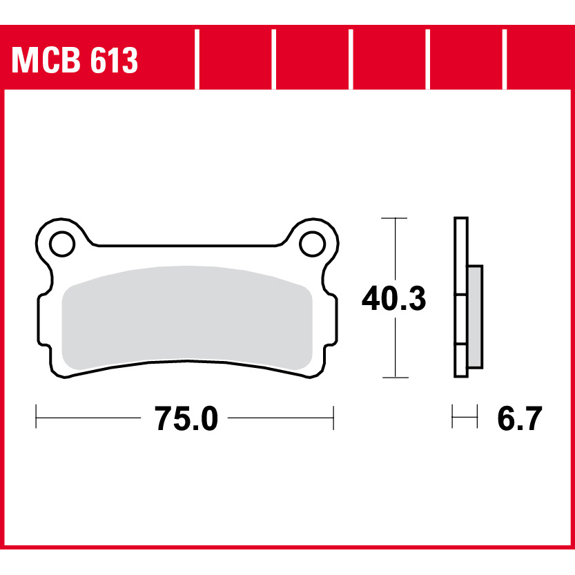 TRW Lucas Bremsbeläge organisch MCB613 75,0x40,3x6,7mm TRW Lucas Bremsbeläge organisch MCB613 75,0x40,3x6,7mm von TRW Lucas