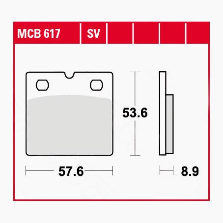 TRW Lucas Bremsbeläge organisch MCB617 57,6x53,6x8,9mm TRW Lucas Bremsbeläge organisch MCB617 57,6x53,6x8,9mm von TRW Lucas