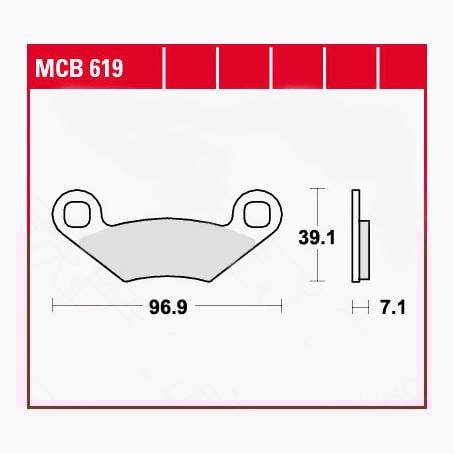 TRW Lucas Bremsbeläge organisch MCB619 96,9x39,1x7,1mm TRW Lucas Bremsbeläge organisch MCB619 96,9x39,1x7,1mm von TRW Lucas