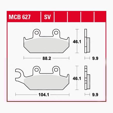 TRW Lucas Bremsbeläge organisch MCB627 88,2/104,1x46,1x9,9mm TRW Lucas Bremsbeläge organisch MCB627 88,2/104,1x46,1x9,9mm von TRW Lucas