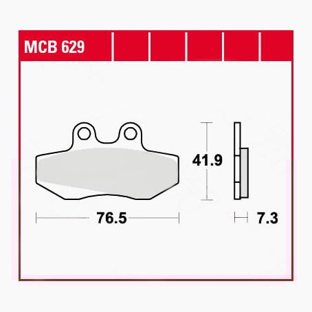 TRW Lucas Bremsbeläge organisch MCB629 76,5x41,9x7,3mm TRW Lucas Bremsbeläge organisch MCB629 76,5x41,9x7,3mm von TRW Lucas