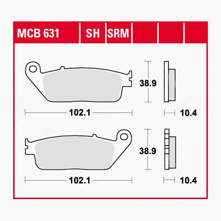 TRW Lucas Bremsbeläge organisch MCB631 102,1x38,9x10,4mm TRW Lucas Bremsbeläge organisch MCB631 102,1x38,9x10,4mm von TRW Lucas