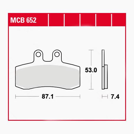 TRW Lucas Bremsbeläge organisch MCB652 87,1x53x7,4mm TRW Lucas Bremsbeläge organisch MCB652 87,1x53x7,4mm von TRW Lucas