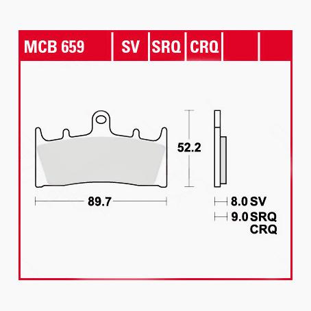 TRW Lucas Bremsbeläge organisch MCB659 89,7x52,2x8mm TRW Lucas Bremsbeläge organisch MCB659 89,7x52,2x8mm von TRW Lucas