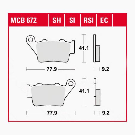 TRW Lucas Bremsbeläge organisch MCB672 77,9x41,1x9,2mm TRW Lucas Bremsbeläge organisch MCB672 77,9x41,1x9,2mm von TRW Lucas