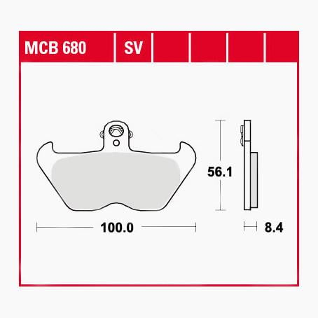 TRW Lucas Bremsbeläge organisch MCB680 100x56,1x8,4mm von TRW Lucas