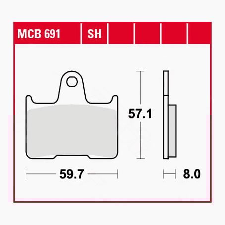 TRW Lucas Bremsbeläge organisch MCB691 59,7x57,1x8mm TRW Lucas Bremsbeläge organisch MCB691 59,7x57,1x8mm von TRW Lucas