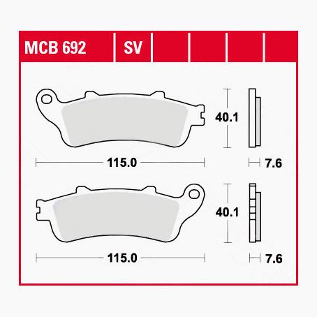 TRW Lucas Bremsbeläge organisch MCB692 115x40,1x7,6mm TRW Lucas Bremsbeläge organisch MCB692 115x40,1x7,6mm von TRW Lucas