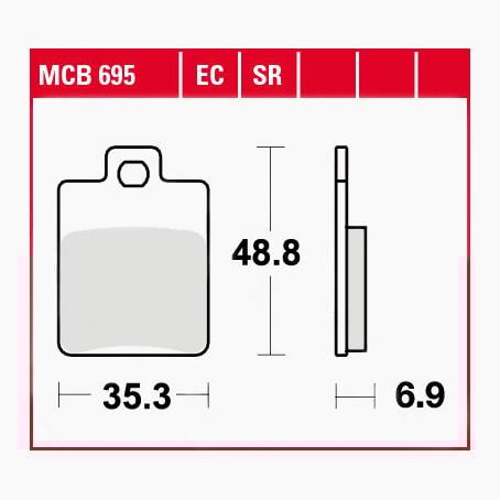 TRW Lucas Bremsbeläge organisch MCB695 35,3x48,8x6,9mm TRW Lucas Bremsbeläge organisch MCB695 35,3x48,8x6,9mm von TRW Lucas
