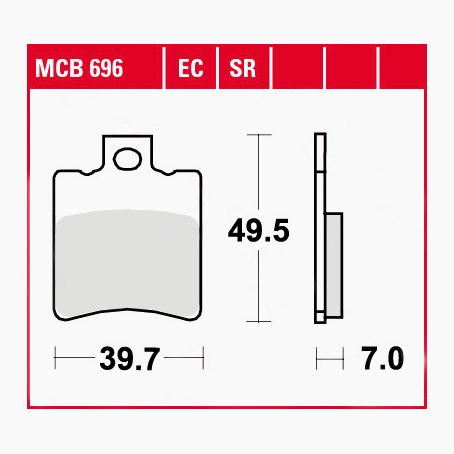 TRW Lucas Bremsbeläge organisch MCB696 39,7x49,5x7mm TRW Lucas Bremsbeläge organisch MCB696 39,7x49,5x7mm von TRW Lucas