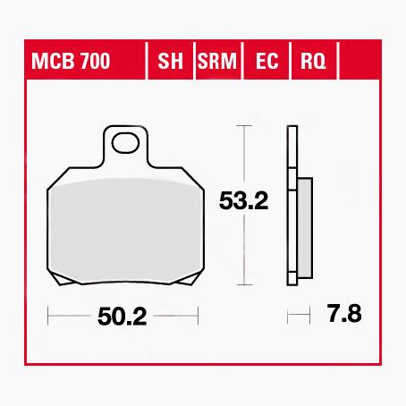 TRW Lucas Bremsbeläge organisch MCB700 50,2x53,2x7,8mm TRW Lucas Bremsbeläge organisch MCB700 50,2x53,2x7,8mm von TRW Lucas