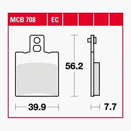 TRW Lucas Bremsbeläge organisch MCB708 39,9x56,2x7,7mm TRW Lucas Bremsbeläge organisch MCB708 39,9x56,2x7,7mm von TRW Lucas