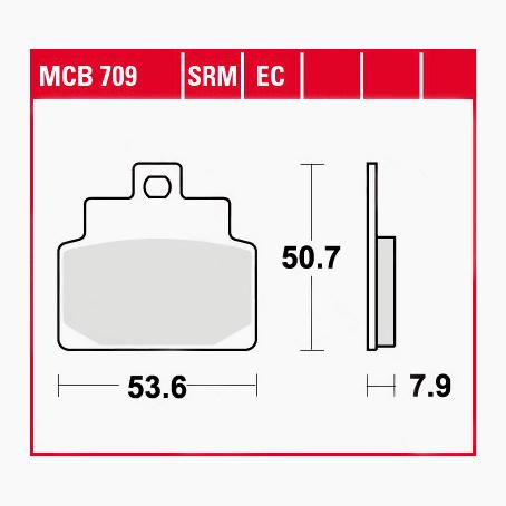 TRW Lucas Bremsbeläge organisch MCB709 53,6x50,7x7,9mm TRW Lucas Bremsbeläge organisch MCB709 53,6x50,7x7,9mm von TRW Lucas
