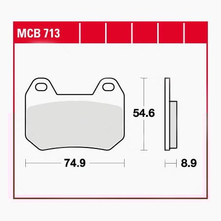 TRW Lucas Bremsbeläge organisch MCB713 74,9x54,6x8,9mm TRW Lucas Bremsbeläge organisch MCB713 74,9x54,6x8,9mm von TRW Lucas