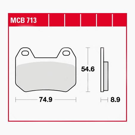 TRW Lucas Bremsbeläge organisch MCB713  74,9x54,6x8,9mm von TRW Lucas