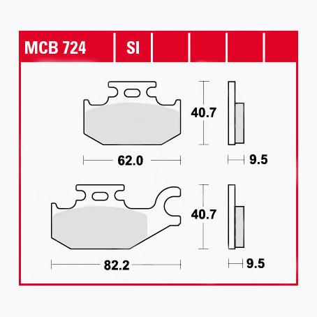 TRW Lucas Bremsbeläge organisch MCB724 62,0/82,2x40,7x9,5mm TRW Lucas Bremsbeläge organisch MCB724 62,0/82,2x40,7x9,5mm von TRW Lucas