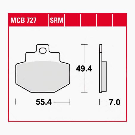TRW Lucas Bremsbeläge organisch MCB727 55,4x49,4x7mm TRW Lucas Bremsbeläge organisch MCB727 55,4x49,4x7mm von TRW Lucas