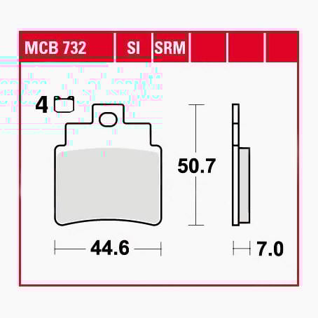 TRW Lucas Bremsbeläge organisch MCB732 44,6x50,7x7mm TRW Lucas Bremsbeläge organisch MCB732 44,6x50,7x7mm von TRW Lucas