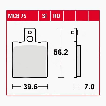 TRW Lucas Bremsbeläge organisch MCB75  39,6x56,2x7mm von TRW Lucas